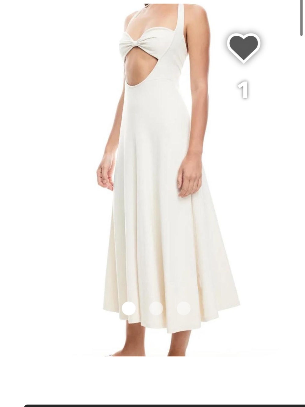Lioness White Twist Front Cutout Midi Dress
